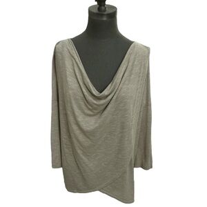 Michael Stars Gray Cowl Neck Dolman Sleeve Wrap Top OS